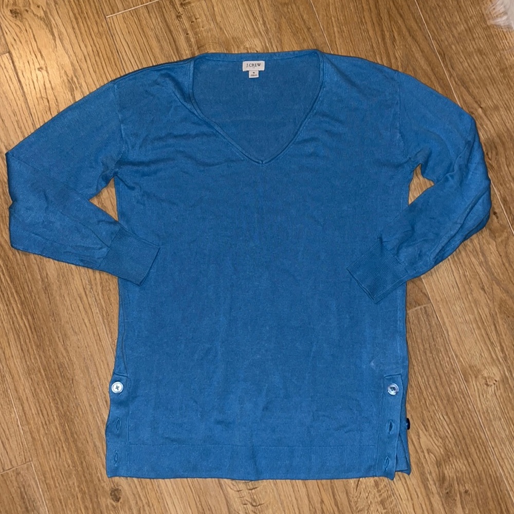 J. Crew women’s blue sweater with buttons on the side